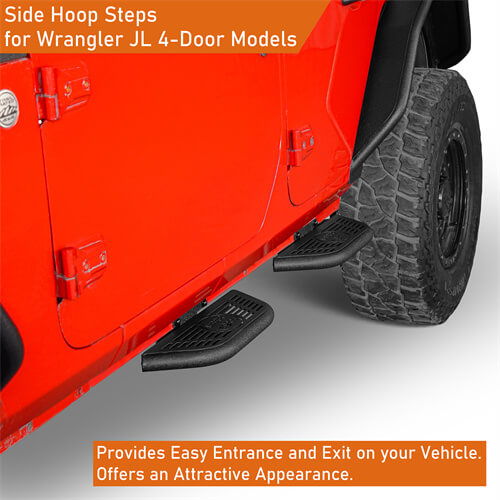 Load image into Gallery viewer, Side Hoop Steps Kit Jeep Wrangler Parts For 2018-2023 Jeep Wrangler JL 4-Door - Hooke Road b3059s 14
