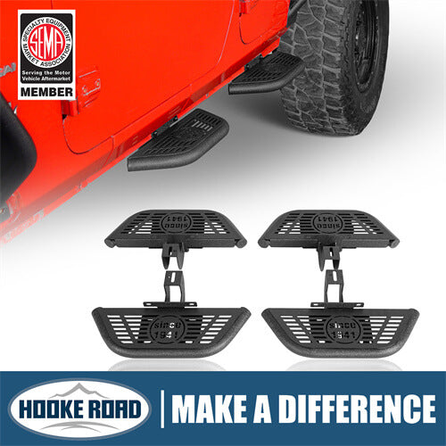 Side Hoop Steps Kit Jeep Wrangler Parts For 2018-2023 Jeep Wrangler JL 4-Door - Hooke Road b3059s 1