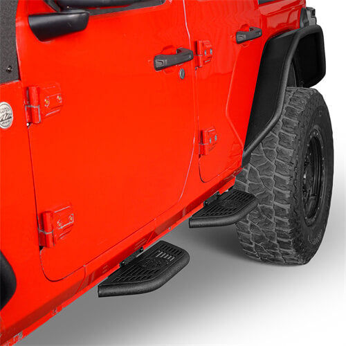 Side Hoop Steps Kit Jeep Wrangler Parts For 2018-2023 Jeep Wrangler JL 4-Door - Hooke Road b3059s 6