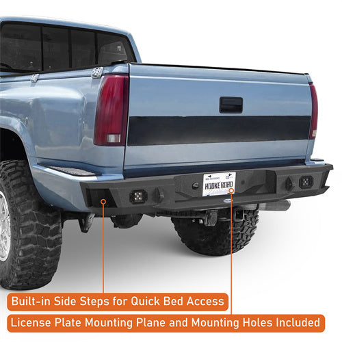TFAuto Black Rear Step Bumper For 1988-2000 Chevy Silverado GMC Sierra C/K 1500 2500