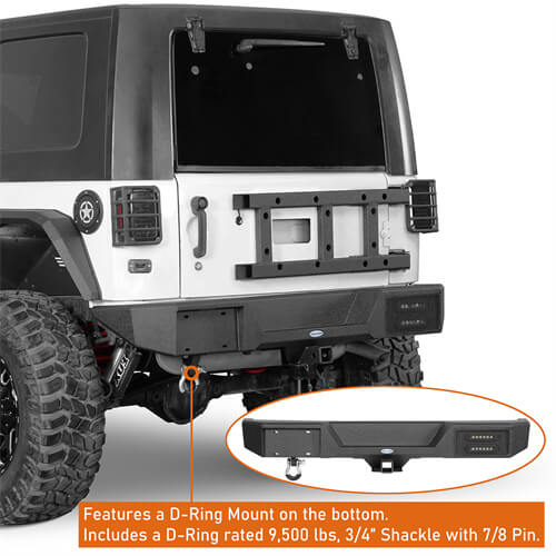 Load image into Gallery viewer, 2007-2018 Jeep Wrangler JK Rear Bumper 4x4 Jeep Parts Aftermarket Bumpers - Hooke Road b2088s 12
