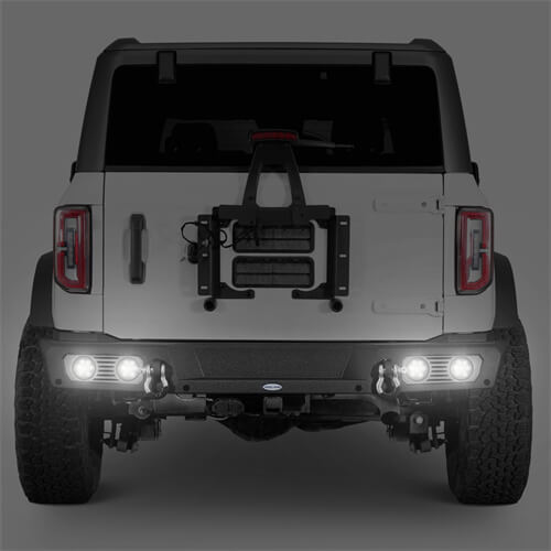 Aftermarket Rear Bumper Off Road Parts w/D-Rings & LED Lights For 2021-2023 Ford Bronco Excluding Raptor - Hooke Road b8923s 12