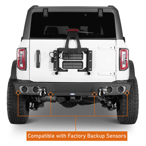 Load image into Gallery viewer, Aftermarket Rear Bumper Off Road Parts w/D-Rings &amp; LED Lights For 2021-2023 Ford Bronco Excluding Raptor - Hooke Road b8923s 16
