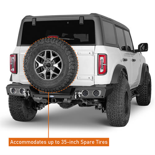 Load image into Gallery viewer, Aftermarket Rear Bumper Off Road Parts w/D-Rings &amp; LED Lights For 2021-2023 Ford Bronco Excluding Raptor - Hooke Road b8923s 18
