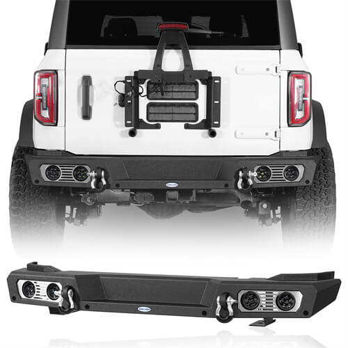 Load image into Gallery viewer, Aftermarket Rear Bumper Off Road Parts w/D-Rings &amp; LED Lights For 2021-2023 Ford Bronco Excluding Raptor - Hooke Road b8923s 2
