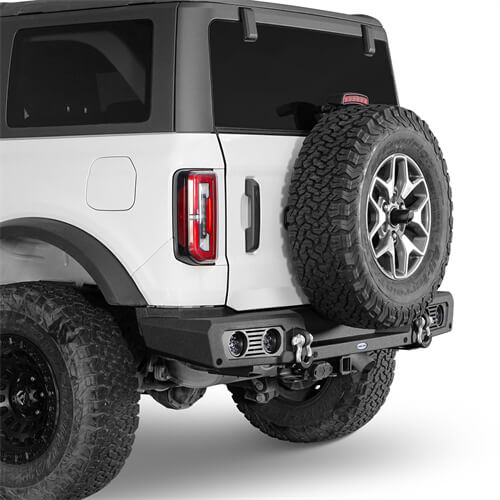 Load image into Gallery viewer, Aftermarket Rear Bumper Off Road Parts w/D-Rings &amp; LED Lights For 2021-2023 Ford Bronco Excluding Raptor - Hooke Road b8923s 7

