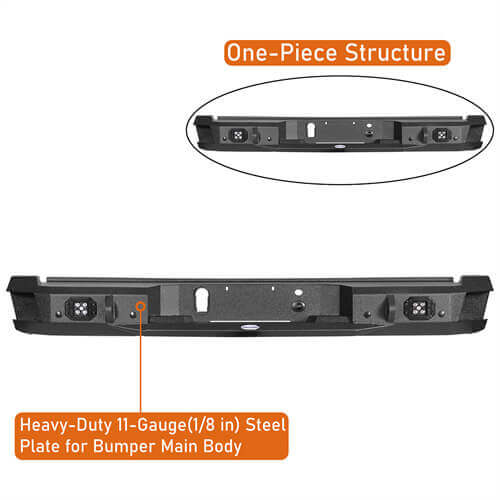 2015-2017 Ford F-150 Rear Bumper Aftermarket Bumper Pickup Truck Parts - Hooke Road b8284 16