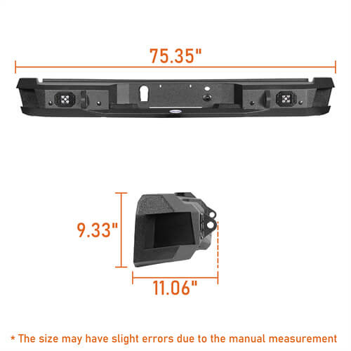 2015-2017 Ford F-150 Rear Bumper Aftermarket Bumper Pickup Truck Parts - Hooke Road b8284 21