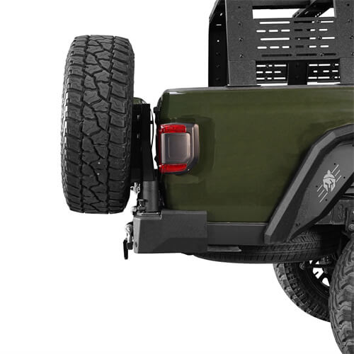 Load image into Gallery viewer, 2020-2024 Jeep Gladiator JT Rear Bumper w/Swing Arms &amp; Tire Carrier &amp; Jerry Can Holder 4x4 Truck Parts - Hooke Road b7018s 11
