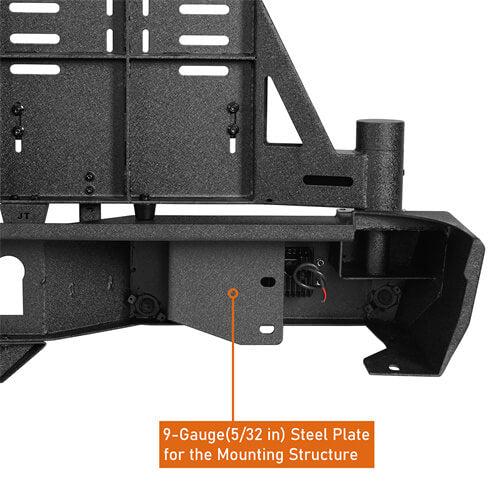 Load image into Gallery viewer, 2020-2024 Jeep Gladiator JT Rear Bumper w/Swing Arms &amp; Tire Carrier &amp; Jerry Can Holder 4x4 Truck Parts - Hooke Road b7018s 22
