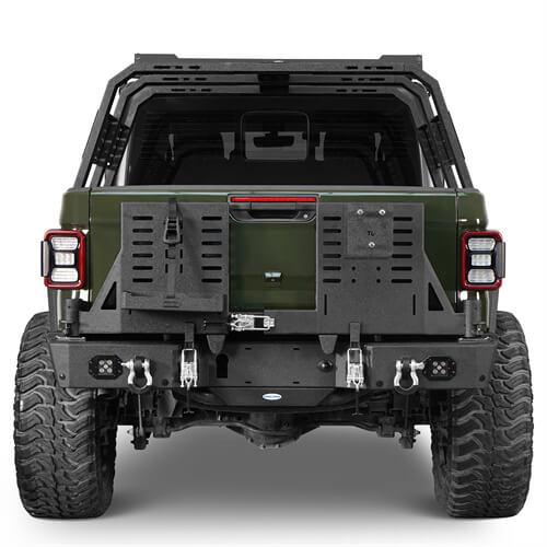 2020-2024 Jeep Gladiator JT Rear Bumper w/Swing Arms & Tire Carrier & Jerry Can Holder 4x4 Truck Parts - Hooke Road b7018s 3