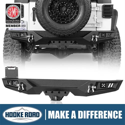 2007-2018 Jeep JK Rear Bumper Hooke Road Bumpers 4x4 Jeep Parts - Hooke Road b2097s 1