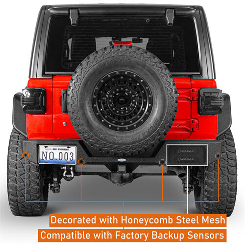 Load image into Gallery viewer, 2018-2024 Jeep Wrangler JL Rear Bumper 4x4 Jeep Parts Aftermarket Bumpers - Hooke Road b3056s 12
