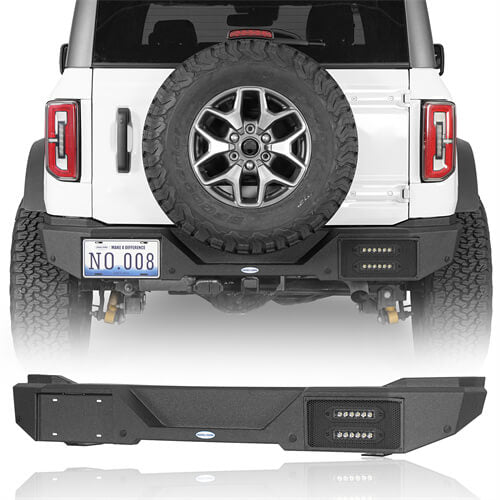 Aftermarket Rear Bumper w/ LED Lights For Ford Bronco 2021-2023 Excluding Raptor - Hooke Road b8920s 2