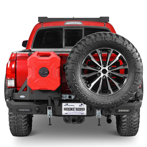 2016-2023 Toyota Tacoma Rear Bumper w/Swing Arms & Tire Carrier & Jerry Can Holder 4x4 Truck Parts - Hooke Road b4215s 4