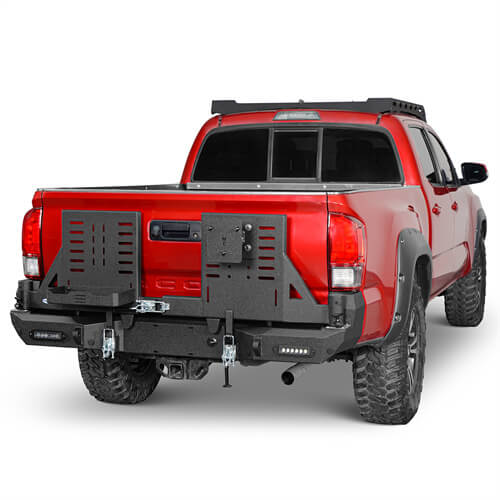 2016-2023 Toyota Tacoma Rear Bumper w/Swing Arms & Tire Carrier & Jerry Can Holder 4x4 Truck Parts - Hooke Road b4215s 5
