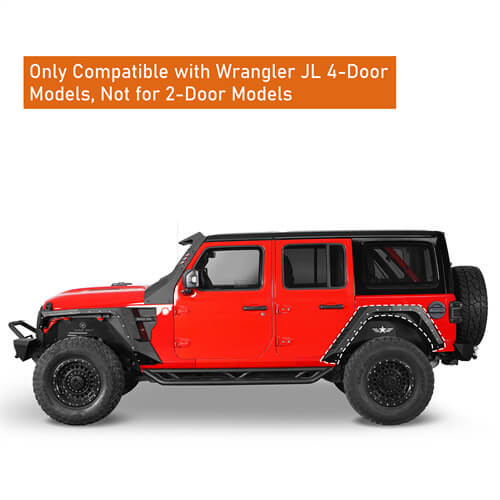 Load image into Gallery viewer, 2018-2024 Jeep Wrangler JL Rear Fender Flares Wheel Well Guards 4x4 Jeep Parts - Hooke Road b3064 15
