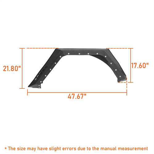 2018-2024 Jeep Wrangler JL Rear Fender Flares Wheel Well Guards 4x4 Jeep Parts - Hooke Road b3064 19