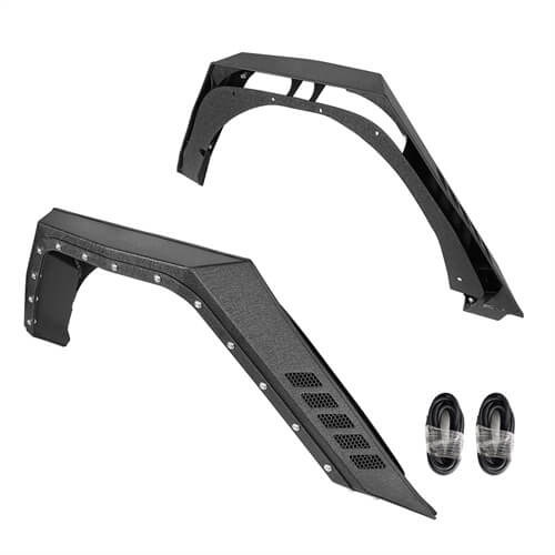 Load image into Gallery viewer, 2018-2024 Jeep Wrangler JL Rear Fender Flares Wheel Well Guards 4x4 Jeep Parts - Hooke Road b3064 23
