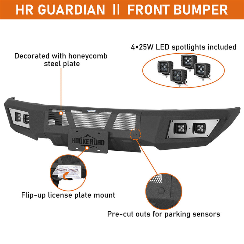 Load image into Gallery viewer, Hooke Road Aftermarket steel Front Bumper for 2015-2017 Ford F-150 b8294 7
