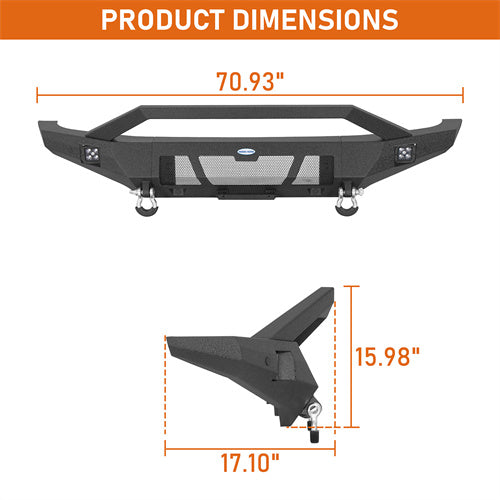 Load image into Gallery viewer, Hooke Road Aftermarket Steel Front Bumper for 2021-2025 Ford Bronco b8935s 5
