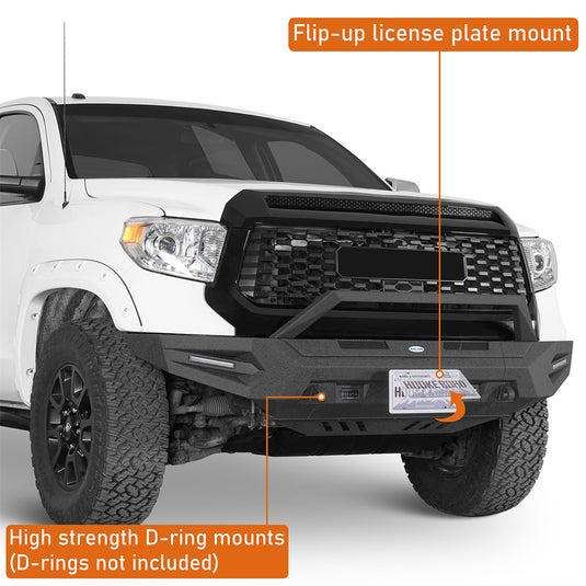 2014-2021 Toyota Tundra Steel Front Bumper with Skid Plate Hooke Road b5015s 7