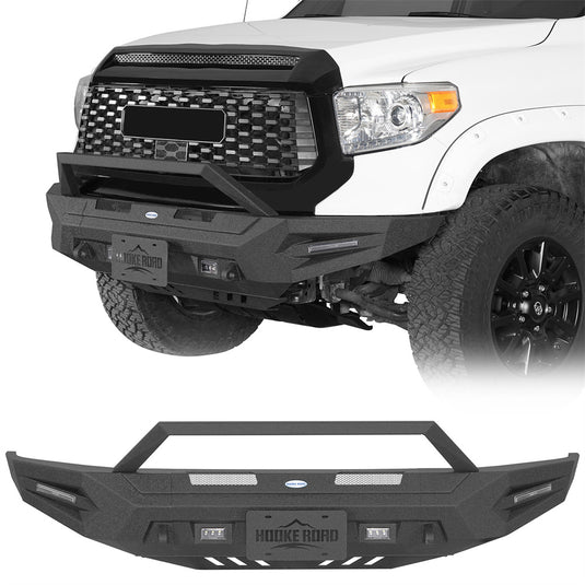 2014-2021 Toyota Tundra Steel Front Bumper with Skid Plate Hooke Road b5015s 1