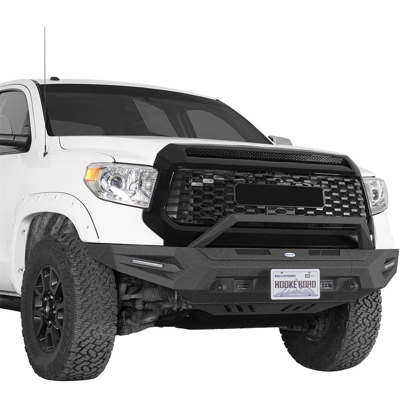 Load image into Gallery viewer, 2014-2021 Toyota Tundra Steel Front Bumper with Skid Plate Hooke Road b5015s 2
