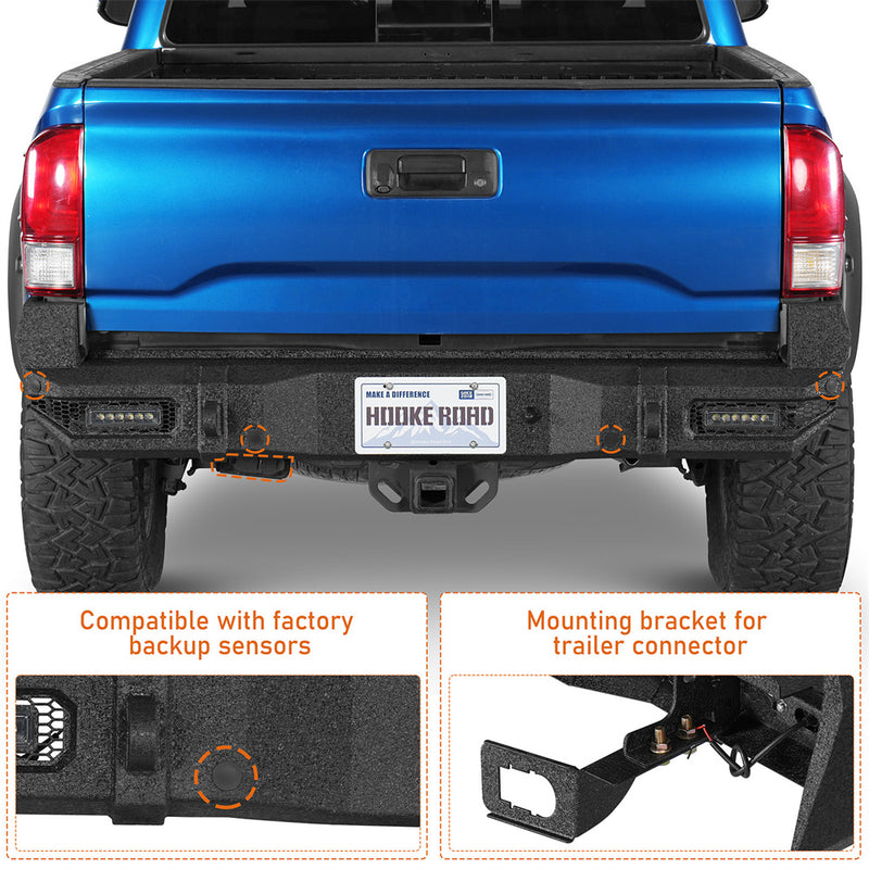 Load image into Gallery viewer, Hooke Road Aftermarket Steel Rear Bumper for 2016-2023 Toyota Tacoma b4239s 6
