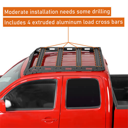 Load image into Gallery viewer, Aluminum Roof Rack Cargo Rack 4x4 Truck Parts For 2005-2023 Toyota Tacoma Access Cab  - Hooke Road b4035s 12
