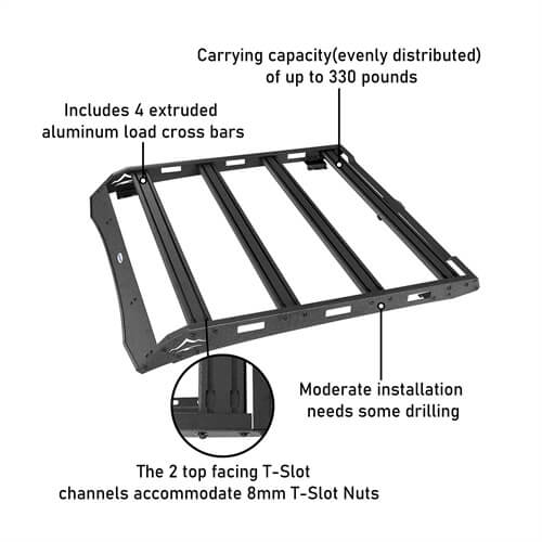 Load image into Gallery viewer, Aluminum Roof Rack Cargo Rack 4x4 Truck Parts For 2005-2023 Toyota Tacoma Access Cab  - Hooke Road b4035s 13
