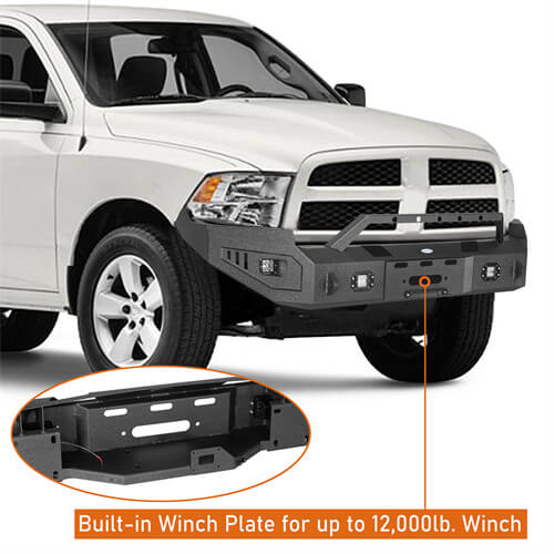 2009-2012 Ram 1500 Aftermarket Full-Width Front Bumper 4x4 Truck Parts - Hooke Road b6202 10