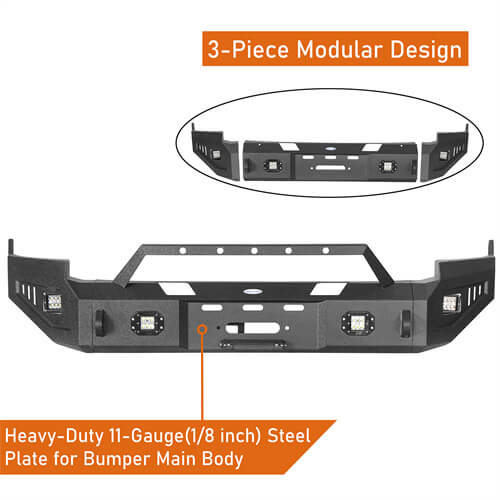 2009-2012 Ram 1500 Aftermarket Full-Width Front Bumper 4x4 Truck Parts - Hooke Road b6202 13