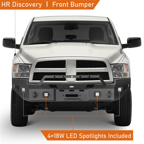 2009-2012 Ram 1500 Aftermarket Full-Width Front Bumper 4x4 Truck Parts - Hooke Road b6202 9