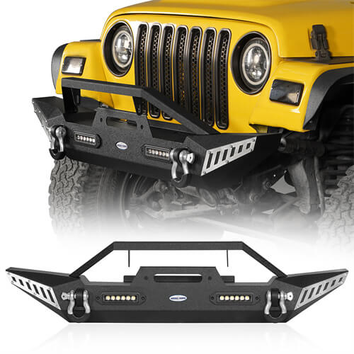Load image into Gallery viewer, HookeRoad Jeep TJ BLADE Front Bumper w/Winch Plate for 1987-2006 Jeep Wrangler YJ TJ b1011s 2
