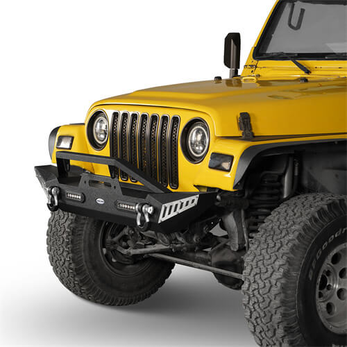 HookeRoad Jeep TJ BLADE Front Bumper w/Winch Plate for 1987-2006 Jeep Wrangler YJ TJ b1011s 3