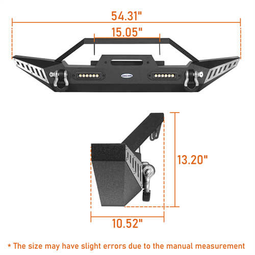 Load image into Gallery viewer, HookeRoad Jeep TJ BLADE Front Bumper w/Winch Plate for 1987-2006 Jeep Wrangler YJ TJ b1011s 9
