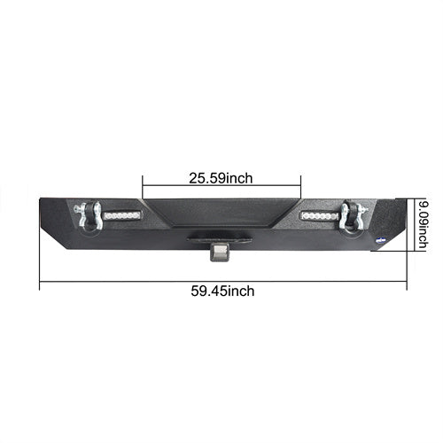 HookeRoad Jeep TJ Front and Rear Bumper Combo for 1987-2006 Jeep Wrangler TJ YJ b10091011s 7