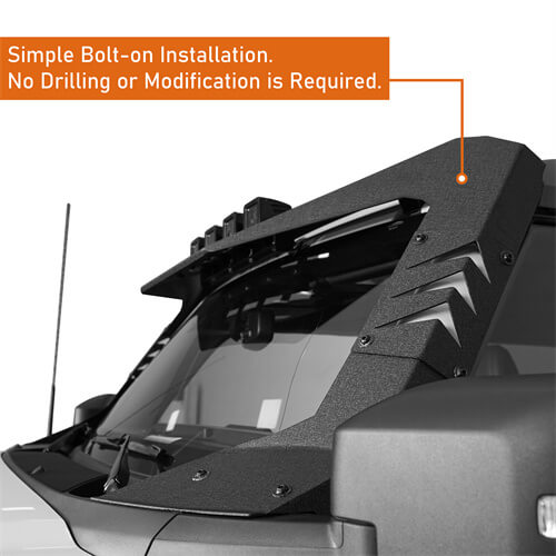 Load image into Gallery viewer, 2021-2023 Ford Bronco Madmax Windshield Frame Sun Visor Cowl w/4 LED Light - Hooke Road
