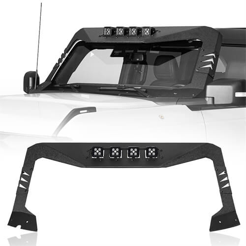 Load image into Gallery viewer, 2021-2023 Ford Bronco Madmax Windshield Frame Sun Visor Cowl w/4 LED Light - Hooke Road
