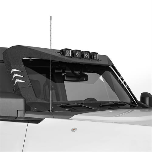 Load image into Gallery viewer, 2021-2024 Ford Bronco Madmax Windshield Frame Sun Visor Cowl w/4 LED Light - Hooke Road
