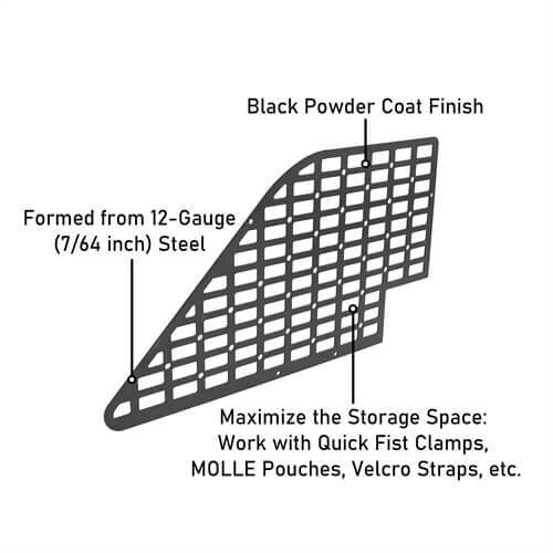 Bronco Molle Panel Rear Window Flank Storage Panel For 2021-2022 Ford Bronco - Hooke Road FT20015 5