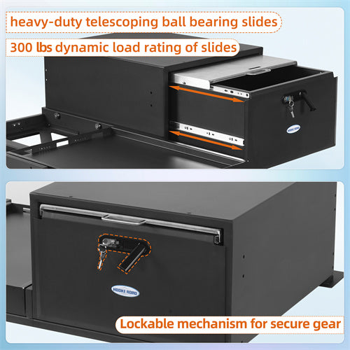 Trunk Cargo Drawer & Fridge Mount for Jeep JK JL & Ford Bronco 4-Door Hooke Road 2124-S 5