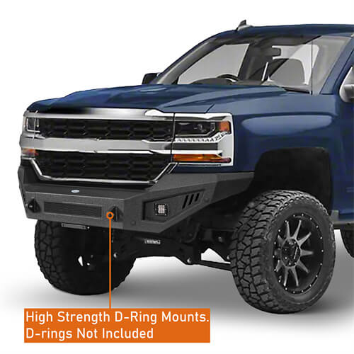 2016-2018 Chevy Silverado 1500 Aftermarket Full Width Front Bumper 4x4 Truck Parts - Hooke Road b9029 10