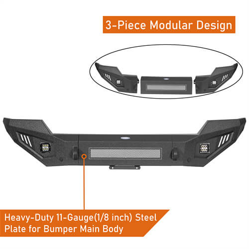 2016-2018 Chevy Silverado 1500 Aftermarket Full Width Front Bumper 4x4 Truck Parts - Hooke Road b9029 13