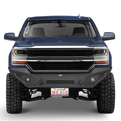 2016-2018 Chevy Silverado 1500 Aftermarket Full Width Front Bumper 4x4 Truck Parts - Hooke Road b9029 3