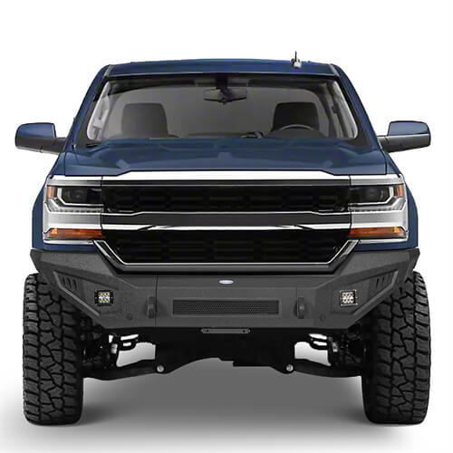 2016-2018 Chevy Silverado 1500 Aftermarket Full Width Front Bumper 4x4 Truck Parts - Hooke Road b9029 4