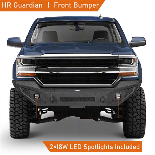 2016-2018 Chevy Silverado 1500 Aftermarket Full Width Front Bumper 4x4 Truck Parts - Hooke Road b9029 8