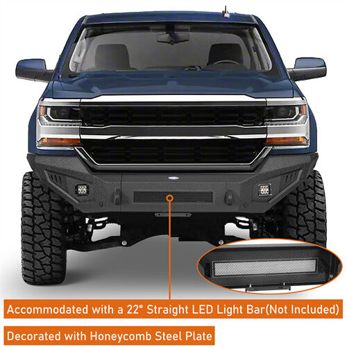 Load image into Gallery viewer, 2016-2018 Chevy Silverado 1500 Aftermarket Full Width Front Bumper 4x4 Truck Parts - Hooke Road b9029 9
