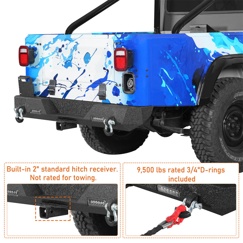 Load image into Gallery viewer, Classic Rear Bumper for 1976-1986 Jeep CJ-5 CJ-7 CJ-8 Scrambler Hooke Road b1093s 6
